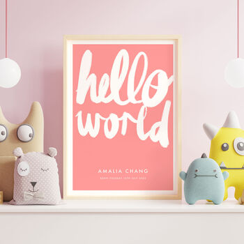 Personalised Name Print With Handwritten Hello World, 5 of 10