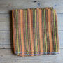 Handwoven Nepali Cotton Scarf, Warm Colour Striped Scarf, Ethically Handmade In Nepal, thumbnail 2 of 10