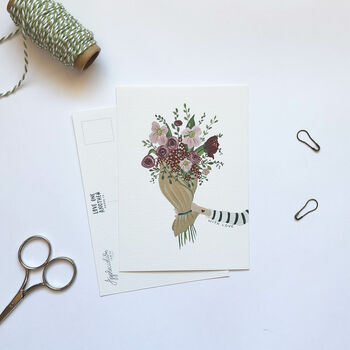 ‘Appreciation’ Hand Illustrated Floral Postcard Set, 5 of 7