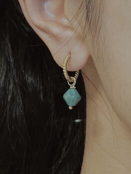 Aurora Rhombus Ocean Agate Earrings, 4 of 8