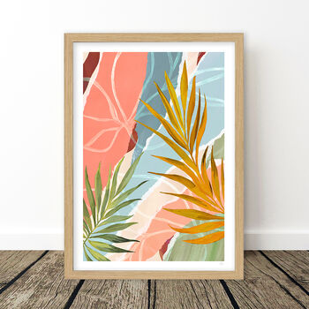 Colourful Abstract Leaf Art Print, 8 of 10
