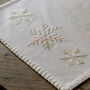 Cream Table Runner With Gold Snowflakes, thumbnail 3 of 4