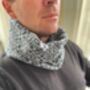 Mens Lambswool Knitted Snood Geometric Pattern, thumbnail 5 of 12