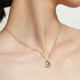 Sterling Silver Blue Opal Moon And Star Pendant Necklace, thumbnail 5 of 10