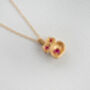 Real Ruby Gold Vermeil Plated Necklace July Birthstone, thumbnail 1 of 10