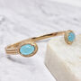 18ct Gold Vermeil Plated Blue Agate Bangle, thumbnail 1 of 5