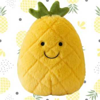 Plush Melon Soft Toy – Smiley Fruit Cuddly – Cute Gift For Kids, 2 of 5