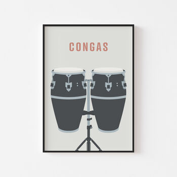 Conga Drum Print | Percussion Music Poster, 4 of 9