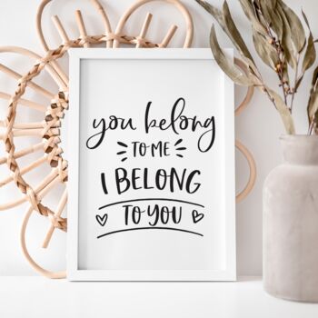 You Belong To Me Couples Love Foil Print Wall Art, 4 of 6