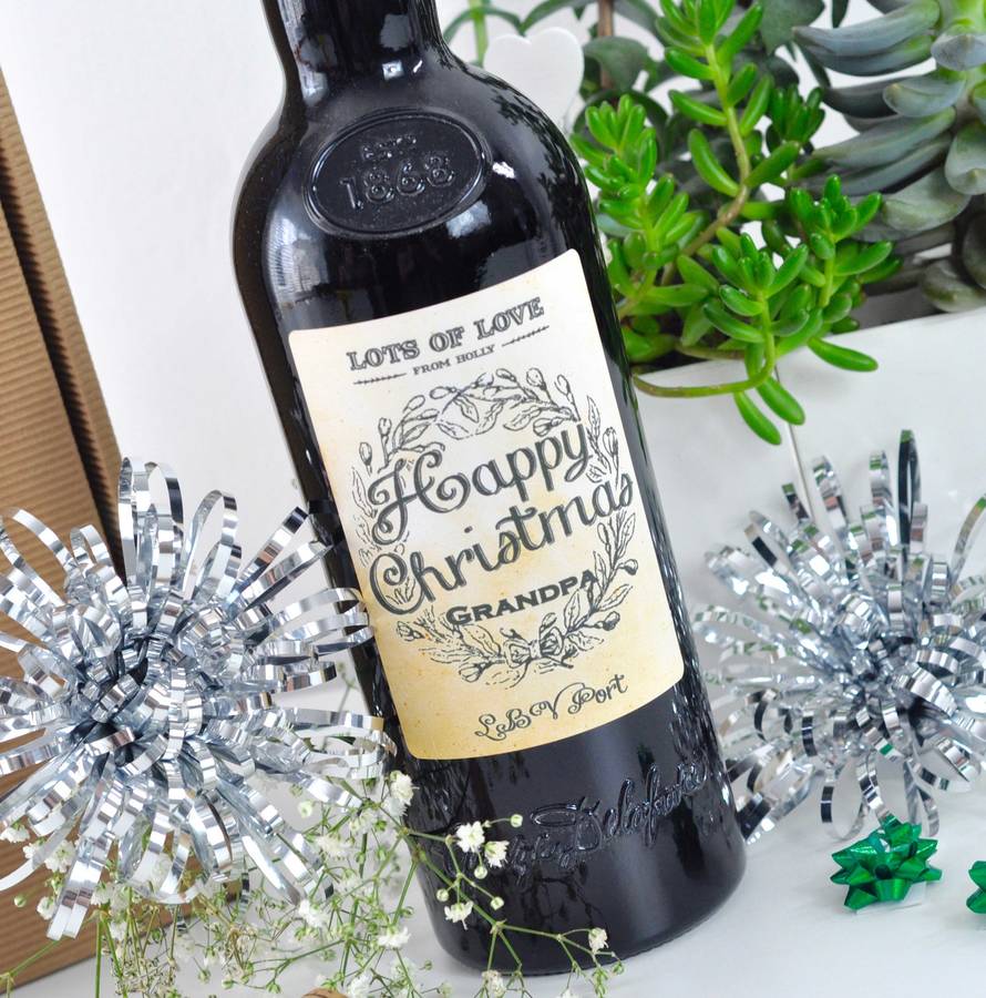 Personalised Christmas Port Bottle By BOTTLE BAZAAR