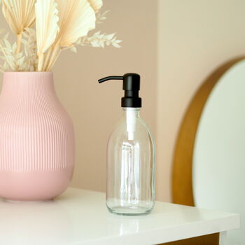 Refillable Clear Glass Bottle With Metal Pump, 6 of 9
