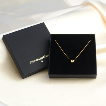 Personalised Gold Mini Slider Initial Charm Necklace, 6 of 7