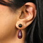 Purple Tortoiseshell Drop Earrings In Gold, thumbnail 1 of 3