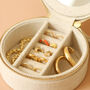Personalised Round Natural Linen Jewellery Case, thumbnail 2 of 6