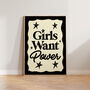 Girls Want Power Feminist Gift For Her Art Print, thumbnail 2 of 10