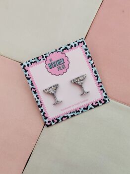 Margarita Glitter Resin Studs / Cocktail Lover Gift / Party Jewellery / Fun Statement Accessories, 5 of 5
