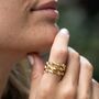 Gold Plated Lightning Bolt Stacking Ring, thumbnail 2 of 7