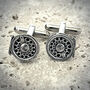 Fly Fishing Reel Cufflinks Antiqued Pewter, thumbnail 1 of 4