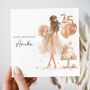 25th Birthday Pink Peach Card, thumbnail 1 of 3
