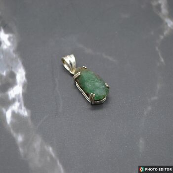 Raw Emerald Pendant Necklace, 11 of 12