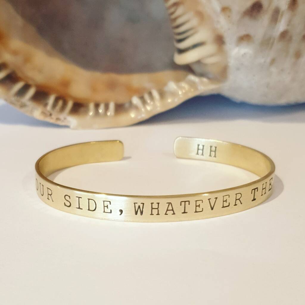 'By your side, whatever the tide' Sentiment Bangle