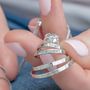 Silver Positive Affirmation Ring Necklace With Crystal, thumbnail 2 of 11