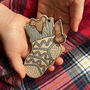 Christmas Mice In Stocking Wooden Tree Decoration, thumbnail 1 of 5