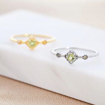 Vintage Inspired Natural Peridot And Opal Ring, 6 of 11