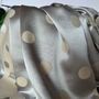 Silky Beige And Silver Spot Reversible Scarf, thumbnail 7 of 9