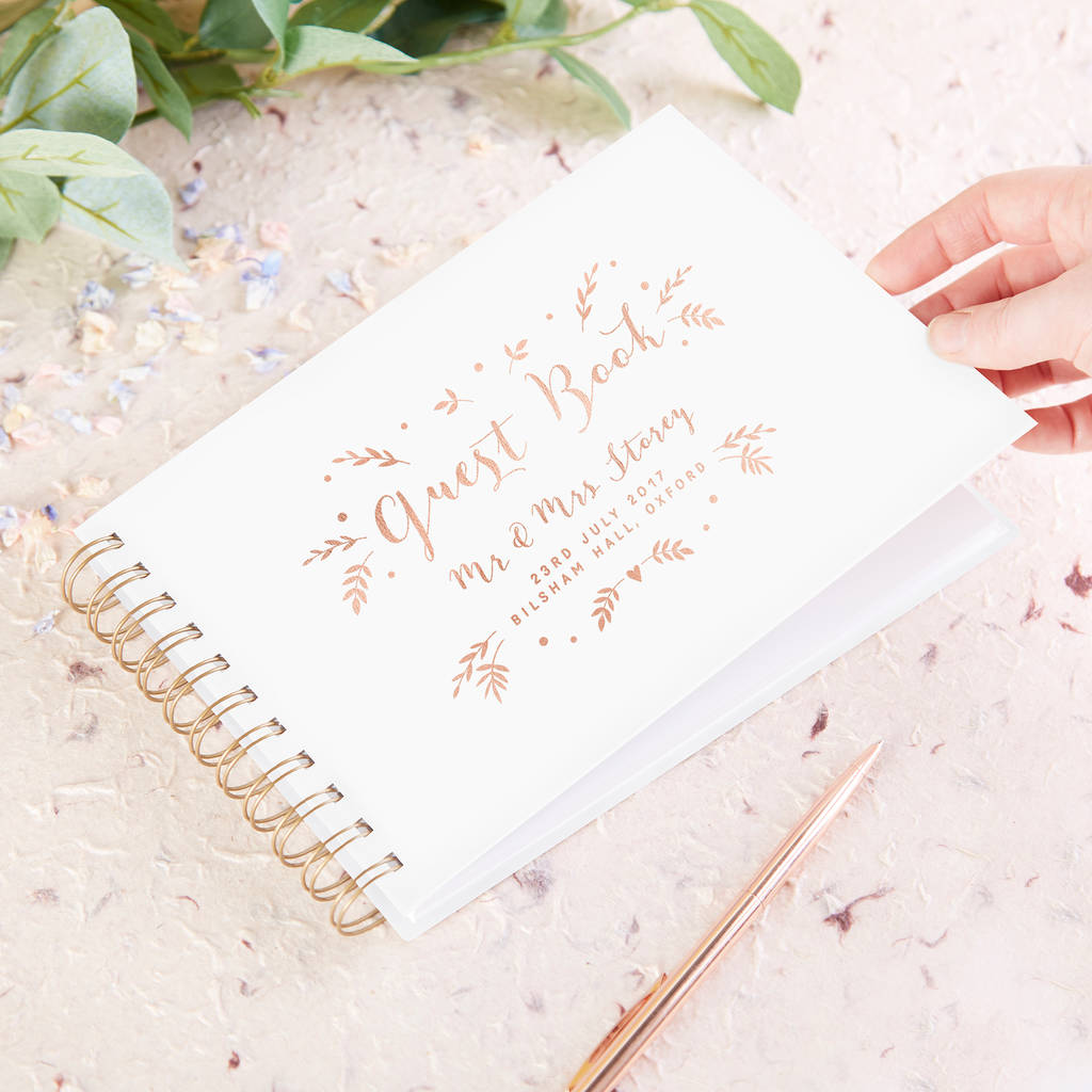 Calligraphy Botanical Wedding Guest Book By LOOM Weddings