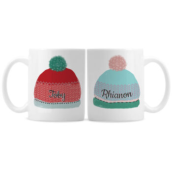 Personalised Woolly Hats Mug Set, 2 of 3