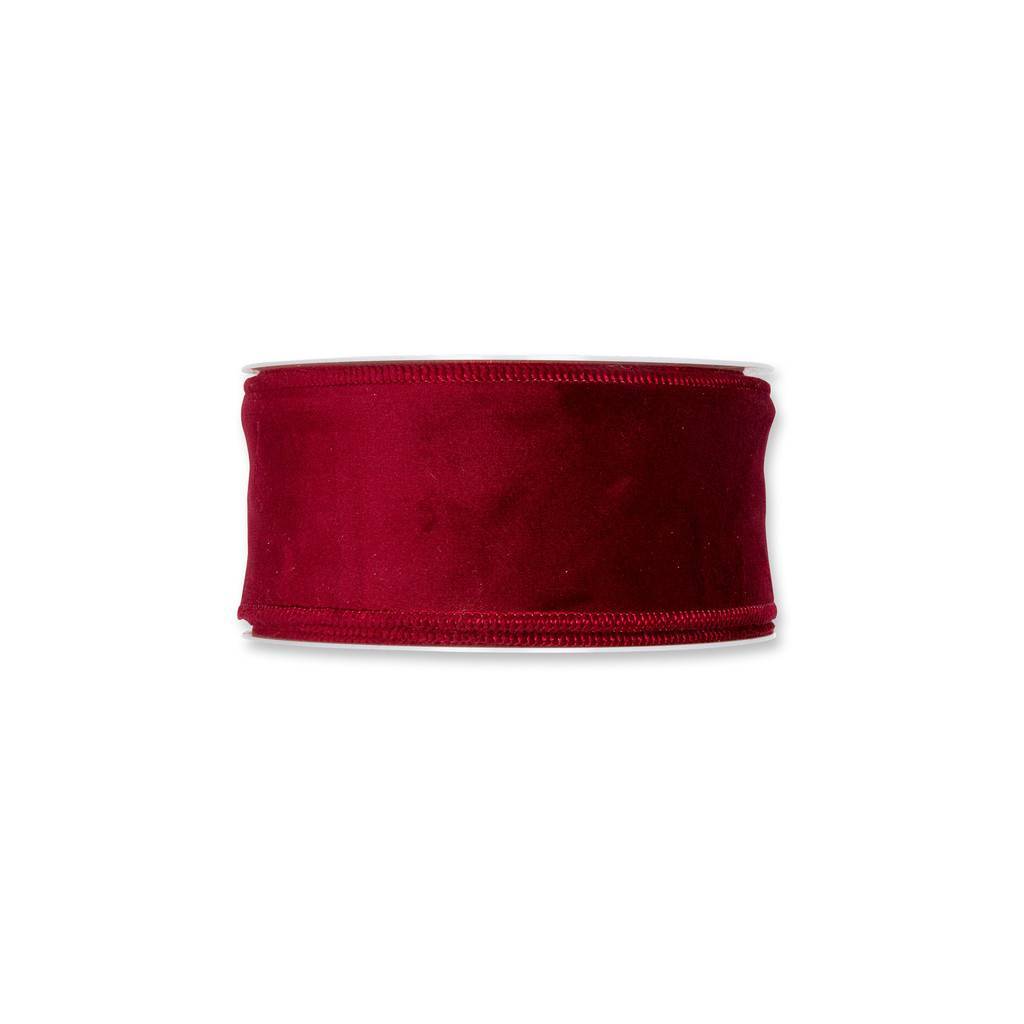 Velvet Fabric Ribbon 50mm X8m Burgundy Red By whyshare