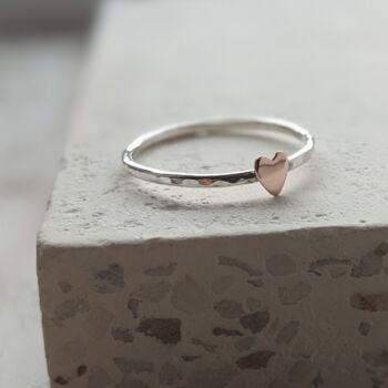 9ct Rose Gold Heart Stacker Ring, 8 of 10