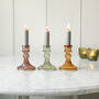 Autumn Shades Coloured Glass Candlestick, thumbnail 3 of 5