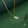 Sterling Silver Enamel Kingfisher Necklace, thumbnail 2 of 12