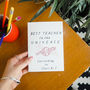 Personalised 'Best Teacher In The Universe' Card, thumbnail 1 of 2