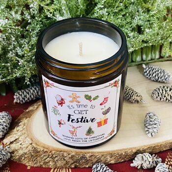 Personalised Time To Get Festive Christmas Candle Gift, 3 of 3