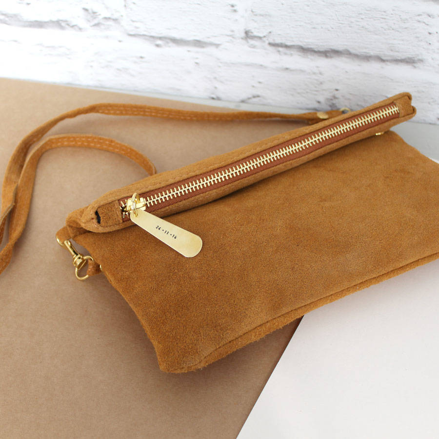 personalised suede clutch bag by posh totty designs creates | 0