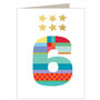 Mini Gold Star Number Six Card, thumbnail 2 of 5