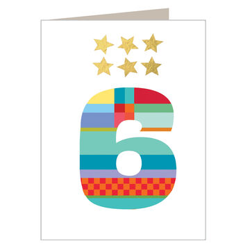 Mini Gold Star Number Six Card, 2 of 5