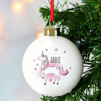 Personalised Unicorn Bauble, 3 of 5