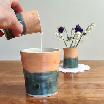 Pottery 9th Wedding Anniversary Espresso Tumbler With Dimples, 6 of 10
