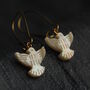 Mother Of Pearl Dove Bird Earrings, thumbnail 1 of 8