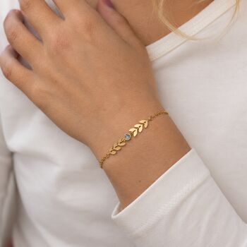 Delicate Gold Or Silver Plated Vine Birthstone Bracelet, 3 of 12