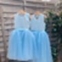 Girls Blue Ankle Length Tutu Flower Girl Dress, thumbnail 2 of 7