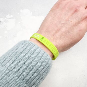 Lime Green Awareness Ribbon Bracelet Wristband, 2 of 8