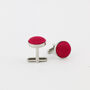 Woven Fabric Faced Cufflinks Red, thumbnail 1 of 4