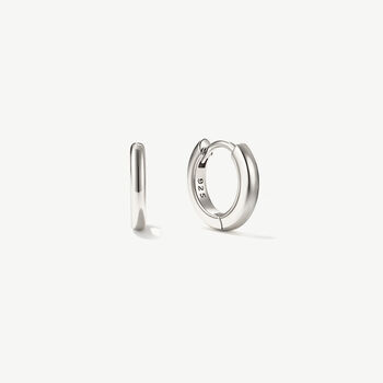 Tiny Huggie Hoop Earrings Solid Sterling Silver, 2 of 4