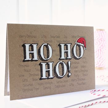 Ho Ho Ho! Hand Painted Merry Christmas Card, 2 of 3
