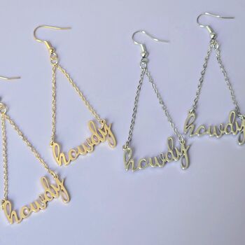 Howdy Script Earrings, 4 of 4